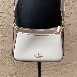 Kate Spade Cream and Brown Crossbody Bag